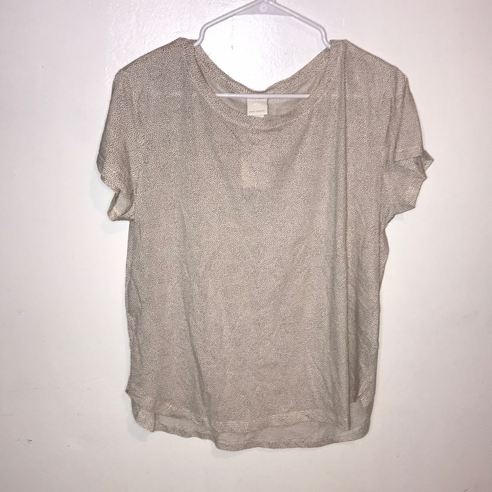 NWT H&M cream & black dots short sleeve blouse